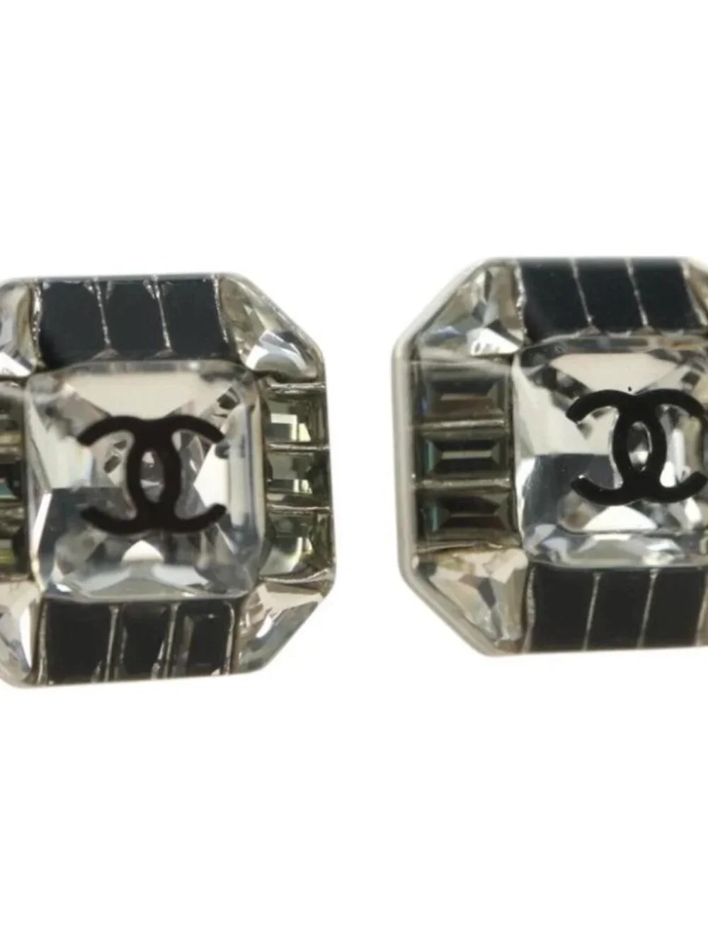 CHANEL COCO Mark Pierce metal Clear CC Auth 181297M